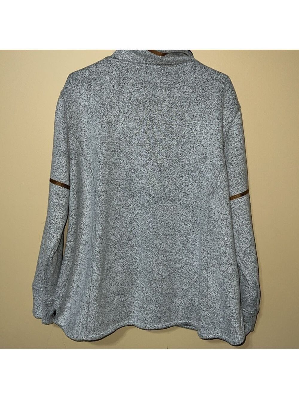 WOOLY BULLY WEAR Gray and Black QUARTER Zip jacket with High Collar. 1X - Picture 5 of 11